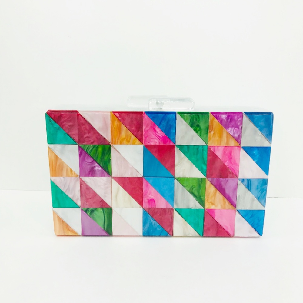 Acrylic Party Box in Triangle Multicolor - Picture 1 of 8